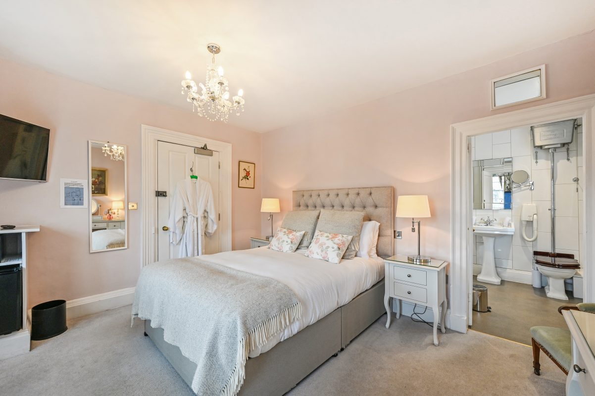 Twin bedroom blue Springwells Guest House Steyning